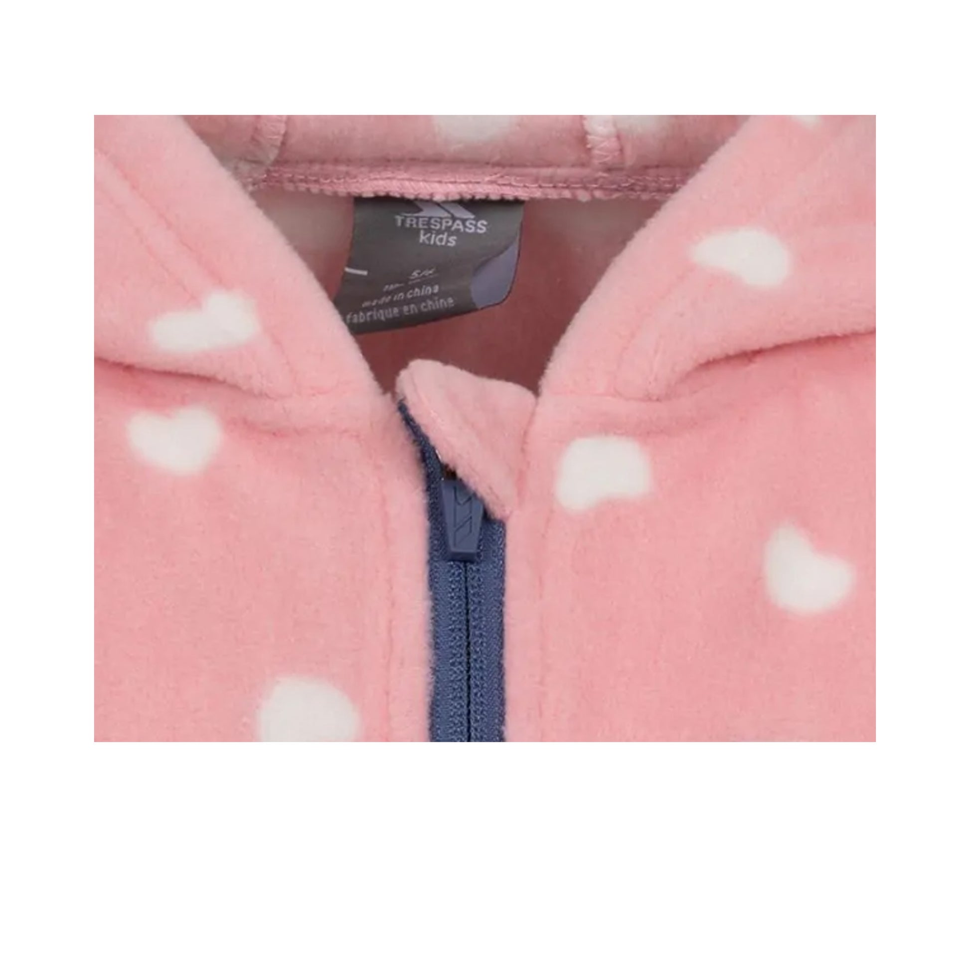Baby Pink - Side - Trespass Girls Breigh Fleece Jacket