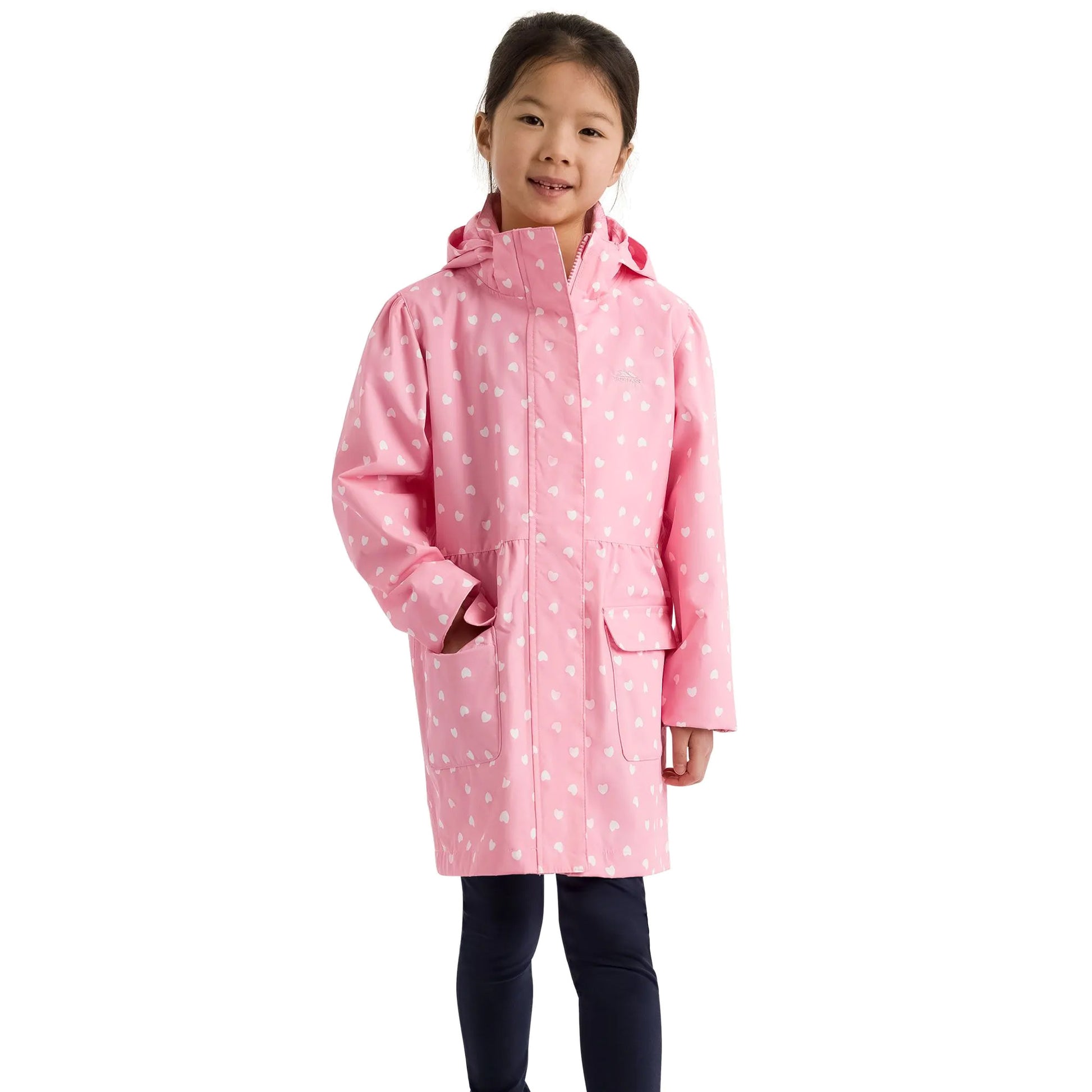 Baby Pink - Side - Trespass Girls Hester Waterproof Jacket