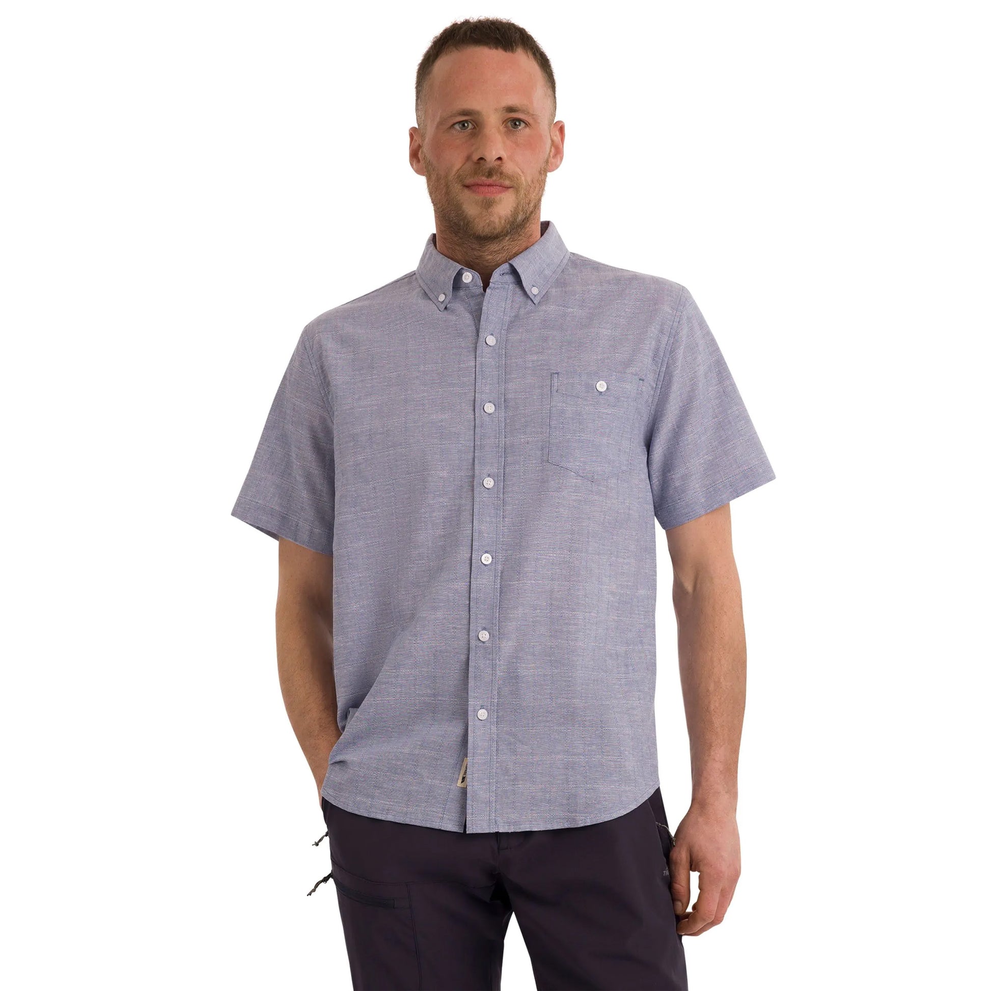 Blue Haze - Lifestyle - Trespass Mens Lenard Short-Sleeved Shirt