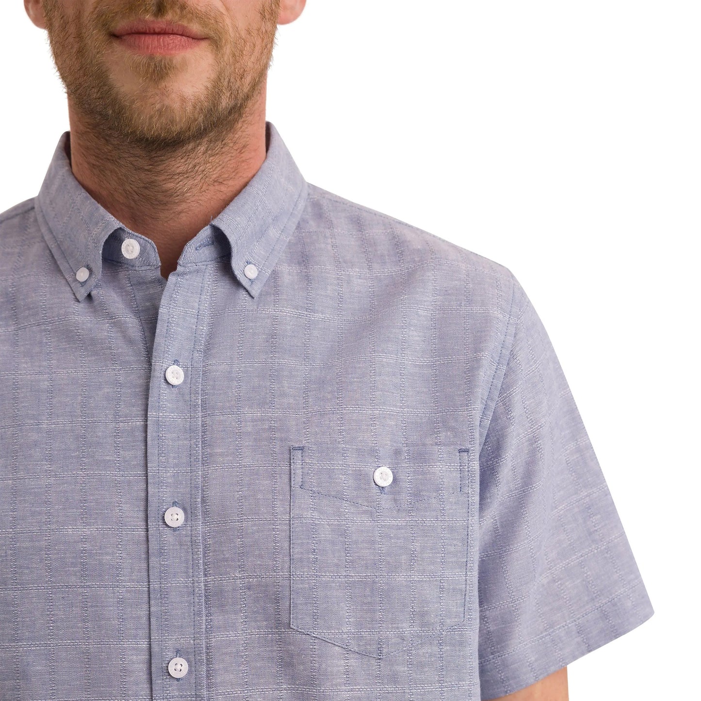 Blue Haze - Pack Shot - Trespass Mens Lenard Short-Sleeved Shirt