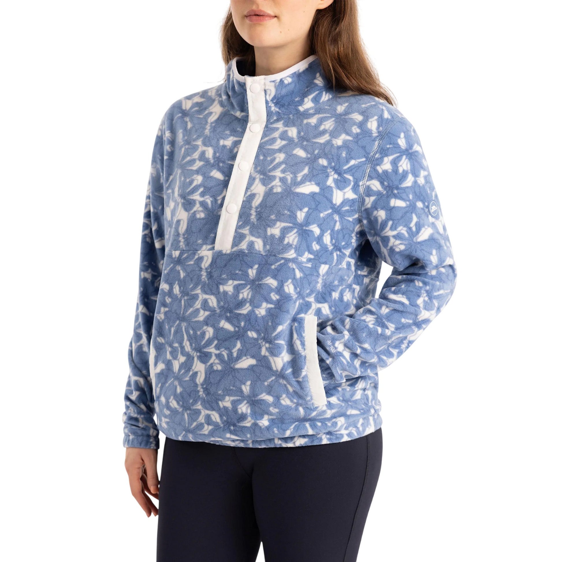 Coastal Blue - Side - Trespass Womens-Ladies Breker Fleece Top