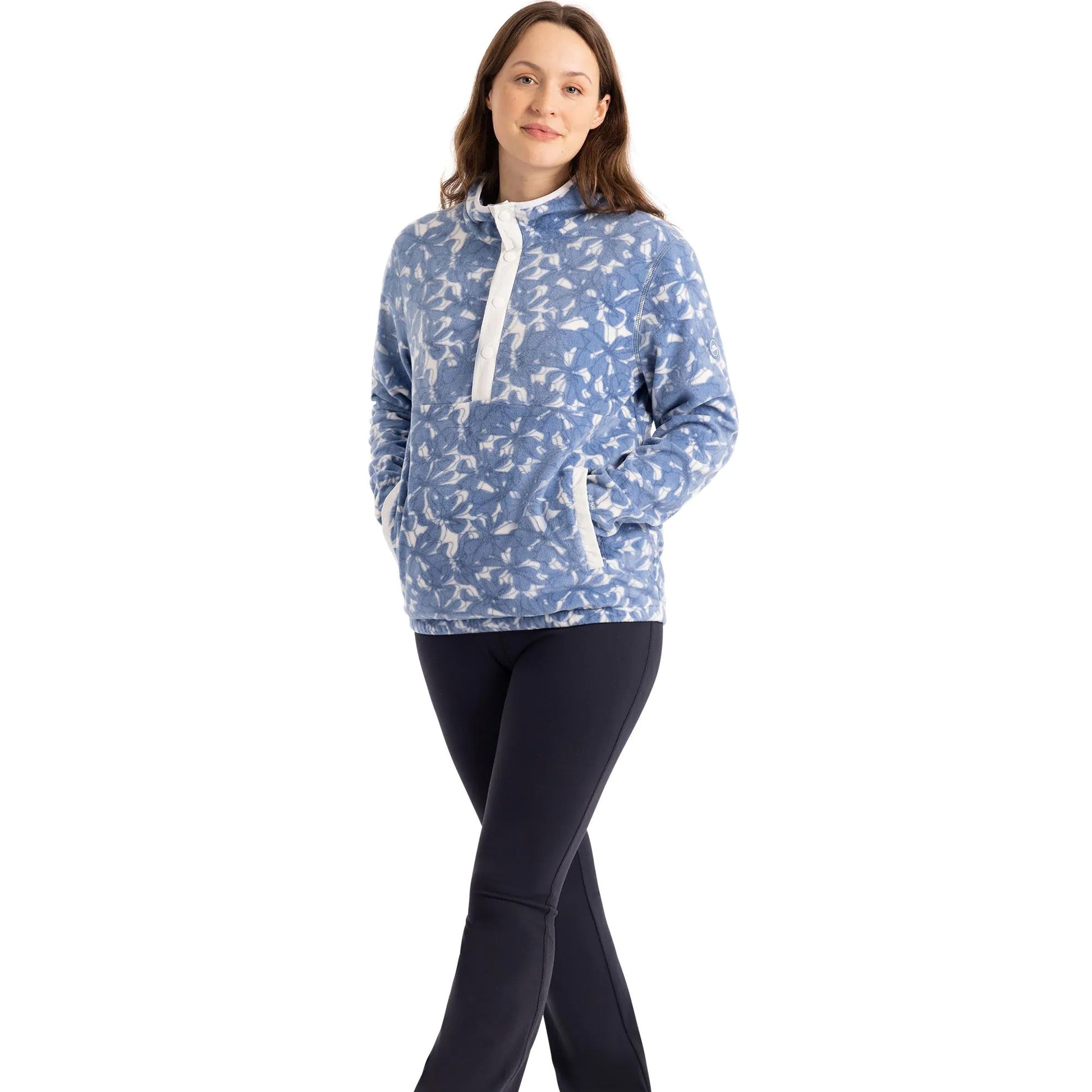 Coastal Blue - Close up - Trespass Womens-Ladies Breker Fleece Top