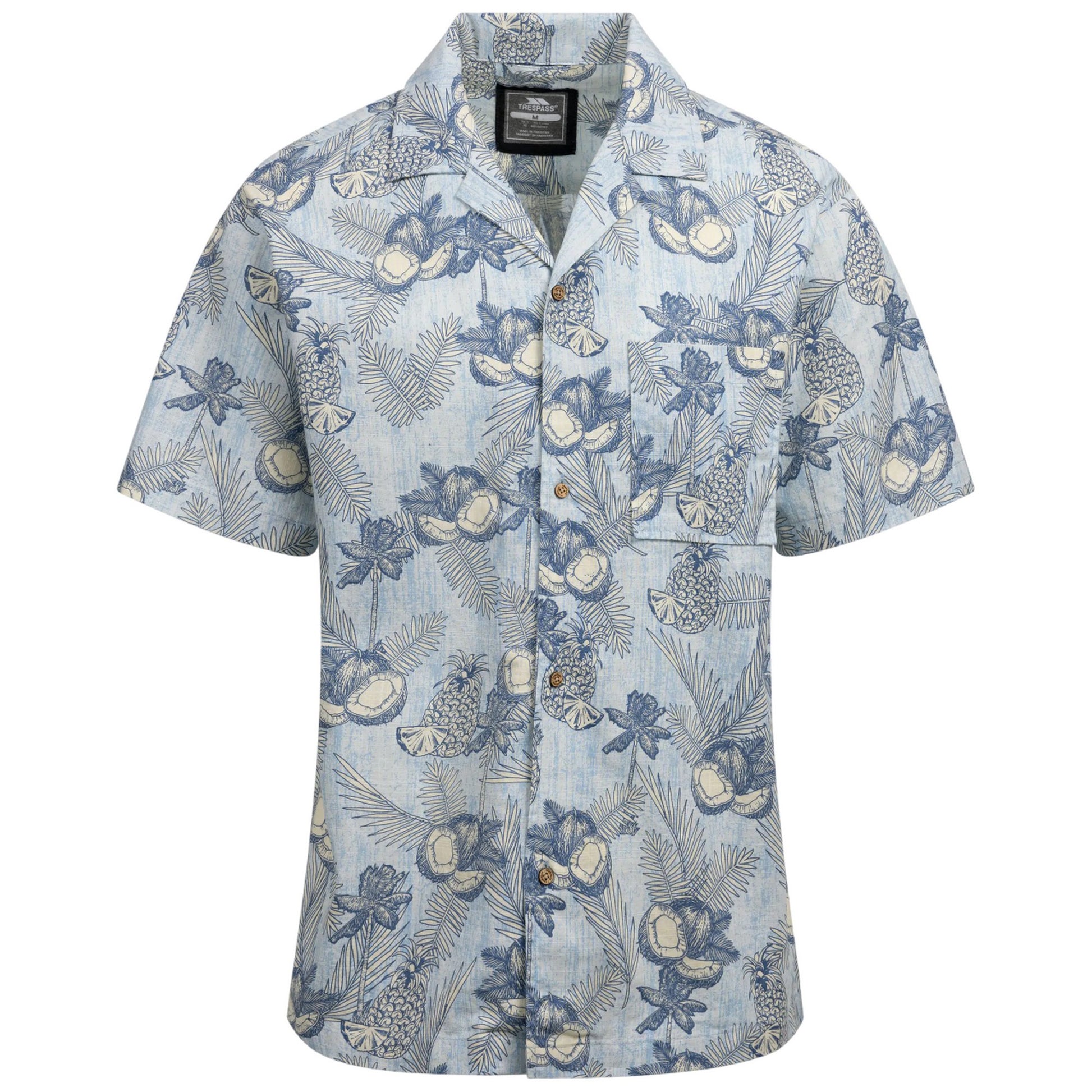 Blue Haze - Front - Trespass Mens Hart Printed Casual Shirt