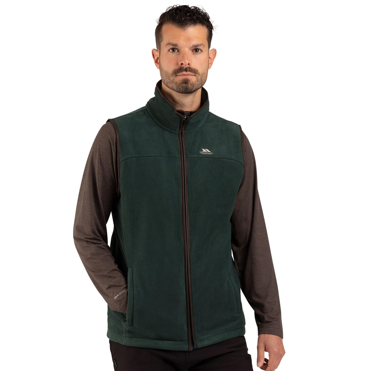 Dark Green - Side - Trespass Mens Bernary Fleece Gilet