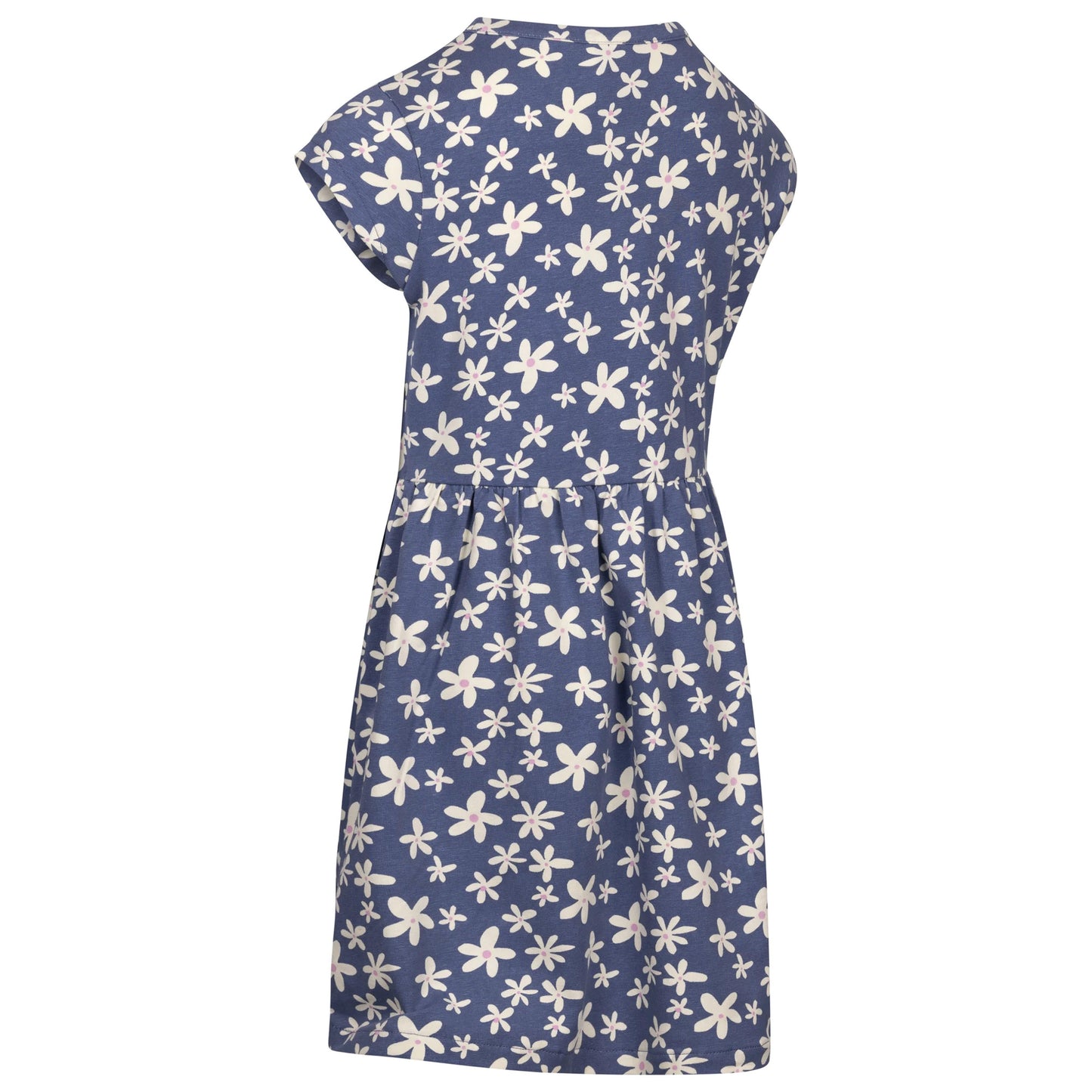 Blue - Back - Trespass Girls Happiness Heart Short-Sleeved Dress