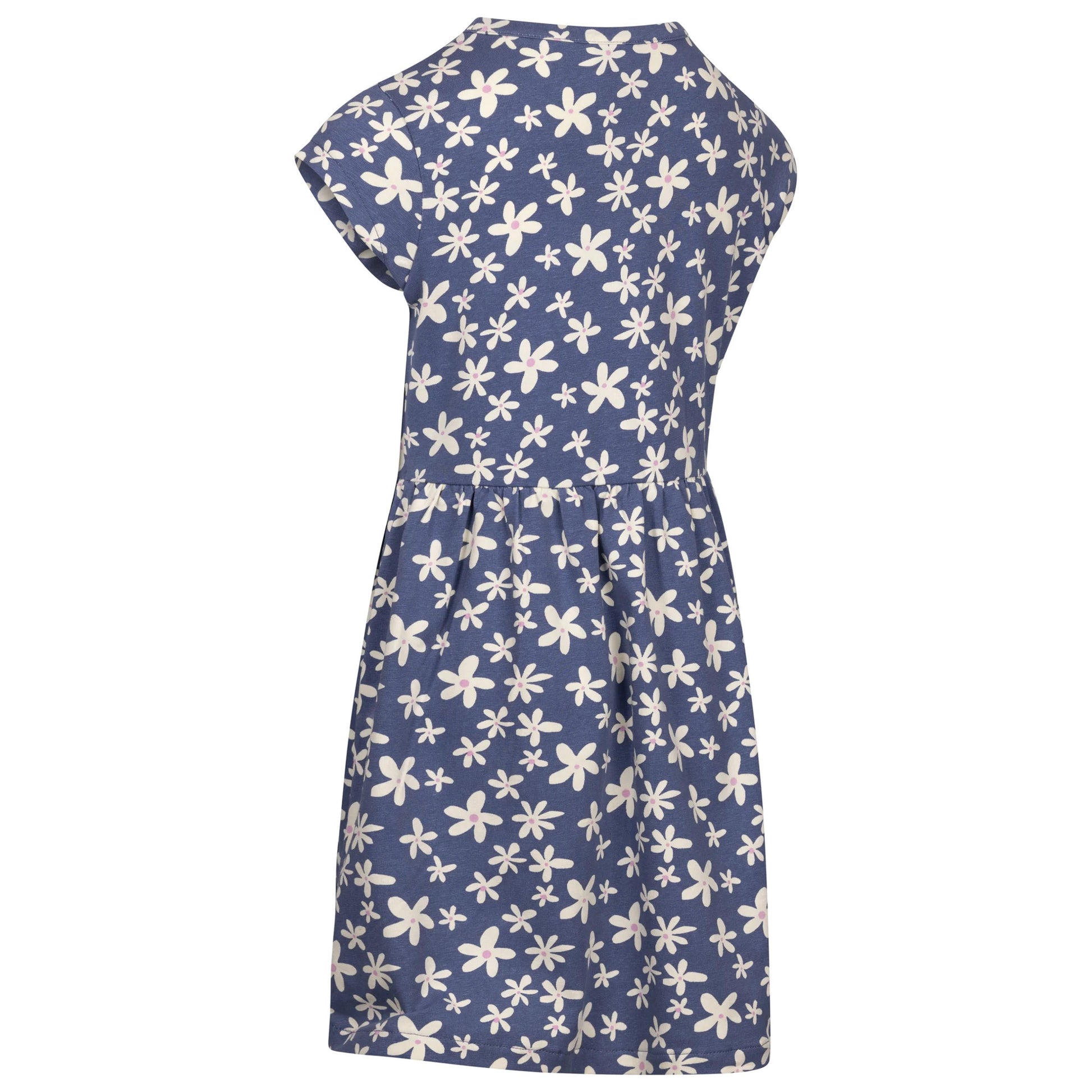 Blue - Back - Trespass Girls Happiness Heart Short-Sleeved Dress