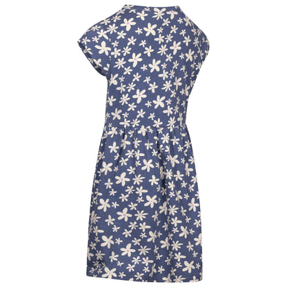 Blue - Back - Trespass Girls Happiness Heart Short-Sleeved Dress