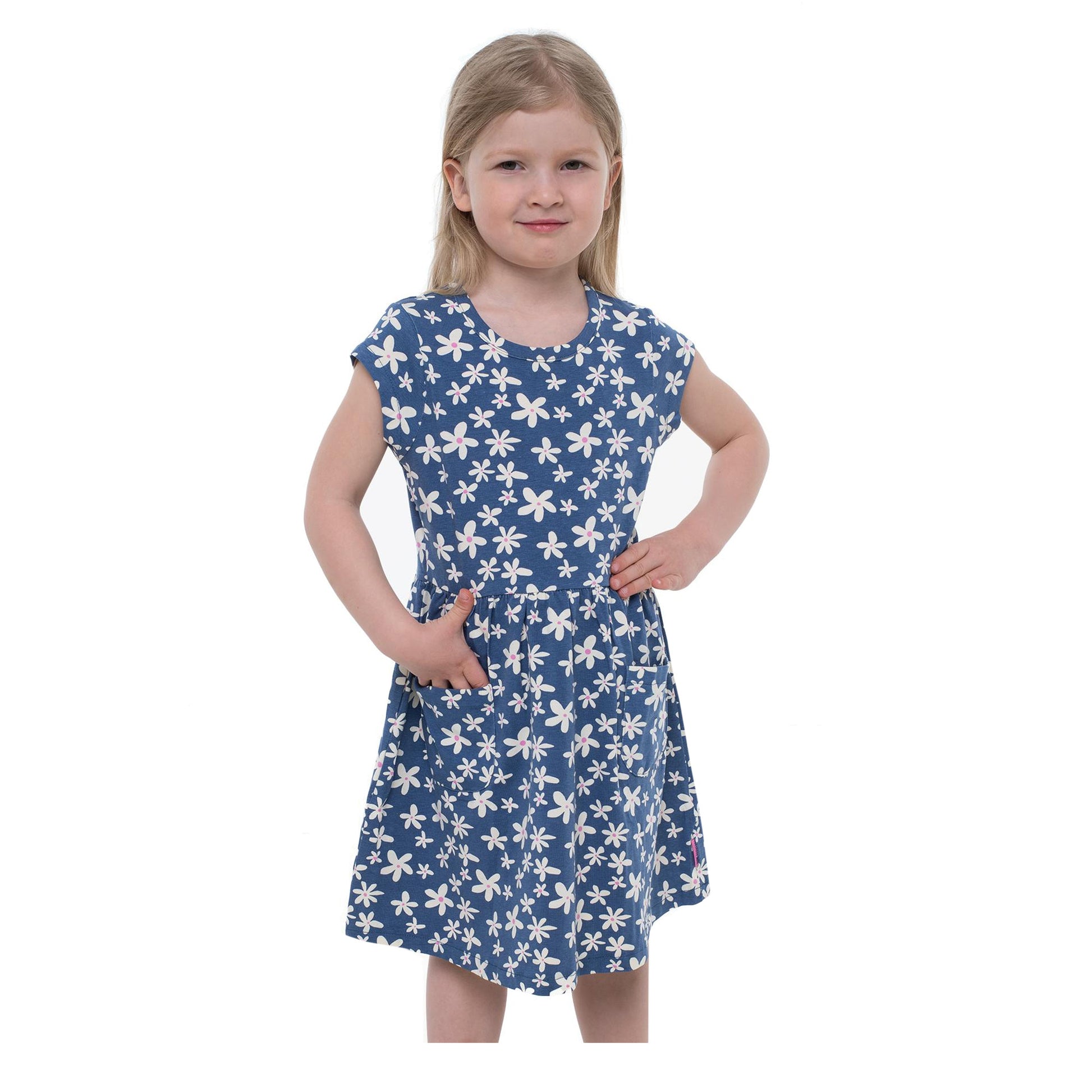 Blue - Lifestyle - Trespass Girls Happiness Heart Short-Sleeved Dress