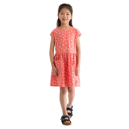 Soft Orange - Side - Trespass Girls Happiness Heart Short-Sleeved Dress