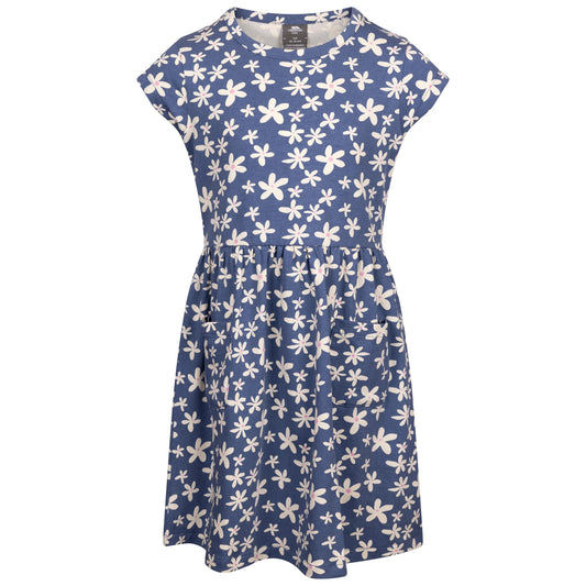 Blue - Front - Trespass Girls Happiness Heart Short-Sleeved Dress