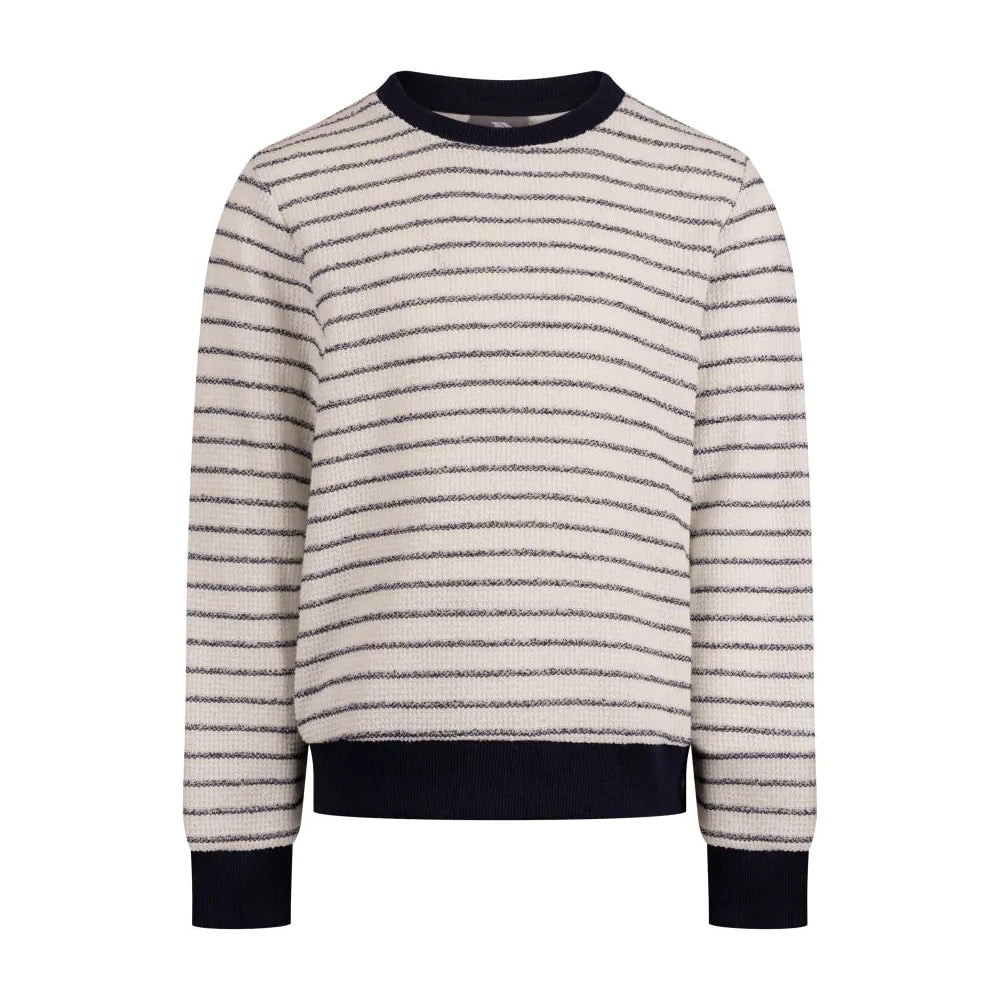 Navy - Front - Trespass Childrens-Kids Raffertie Stripe Sweater Top