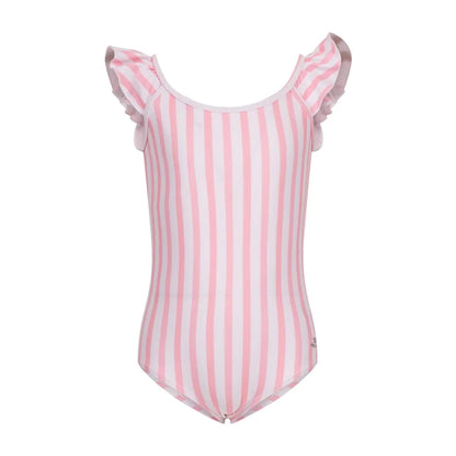 Baby Pink - Front - Trespass Girls Silia Stripe One Piece Swimsuit