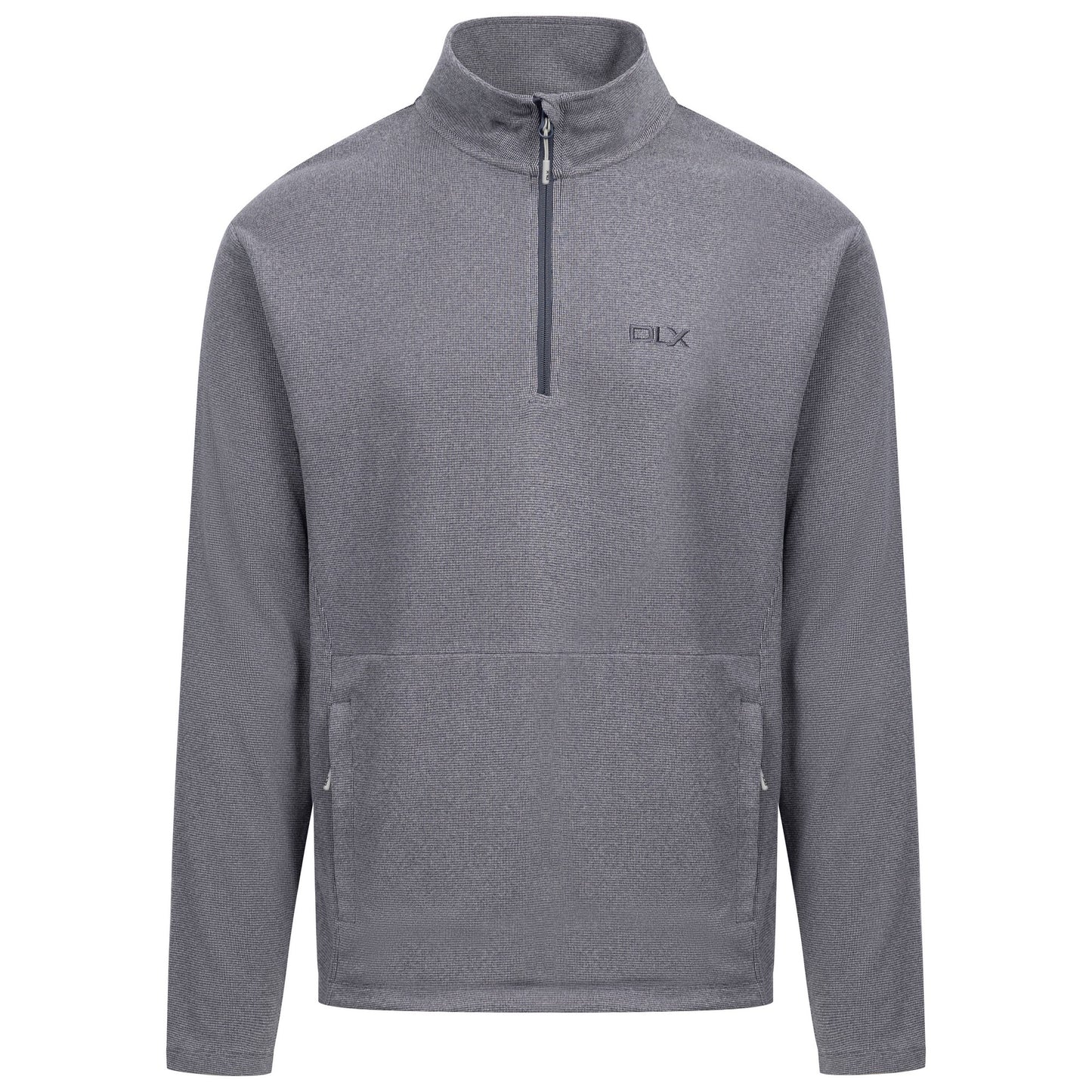 Navy - Front - Trespass Mens Sebastian DLX Quarter Zip Fleece Top