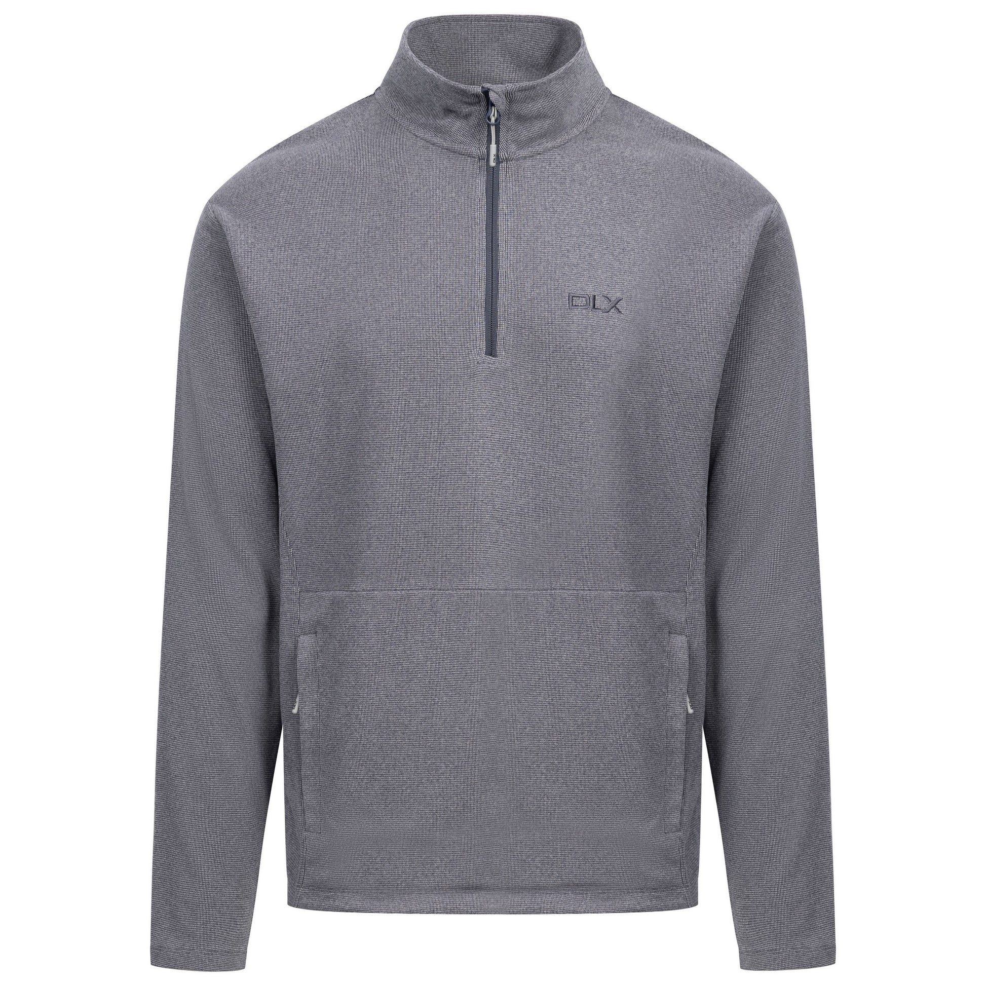 Navy - Front - Trespass Mens Sebastian DLX Quarter Zip Fleece Top