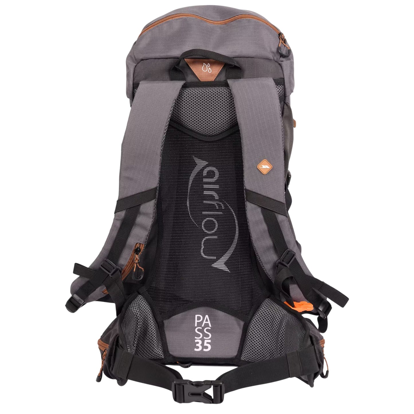 Dark Grey - Back - Trespass Pass 35L Hiking Backpack