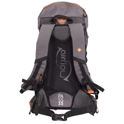 Dark Grey - Back - Trespass Pass 35L Hiking Backpack