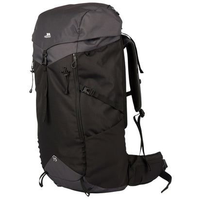 Black-Dark Grey - Side - Trespass Pass 75L Hiking Backpack