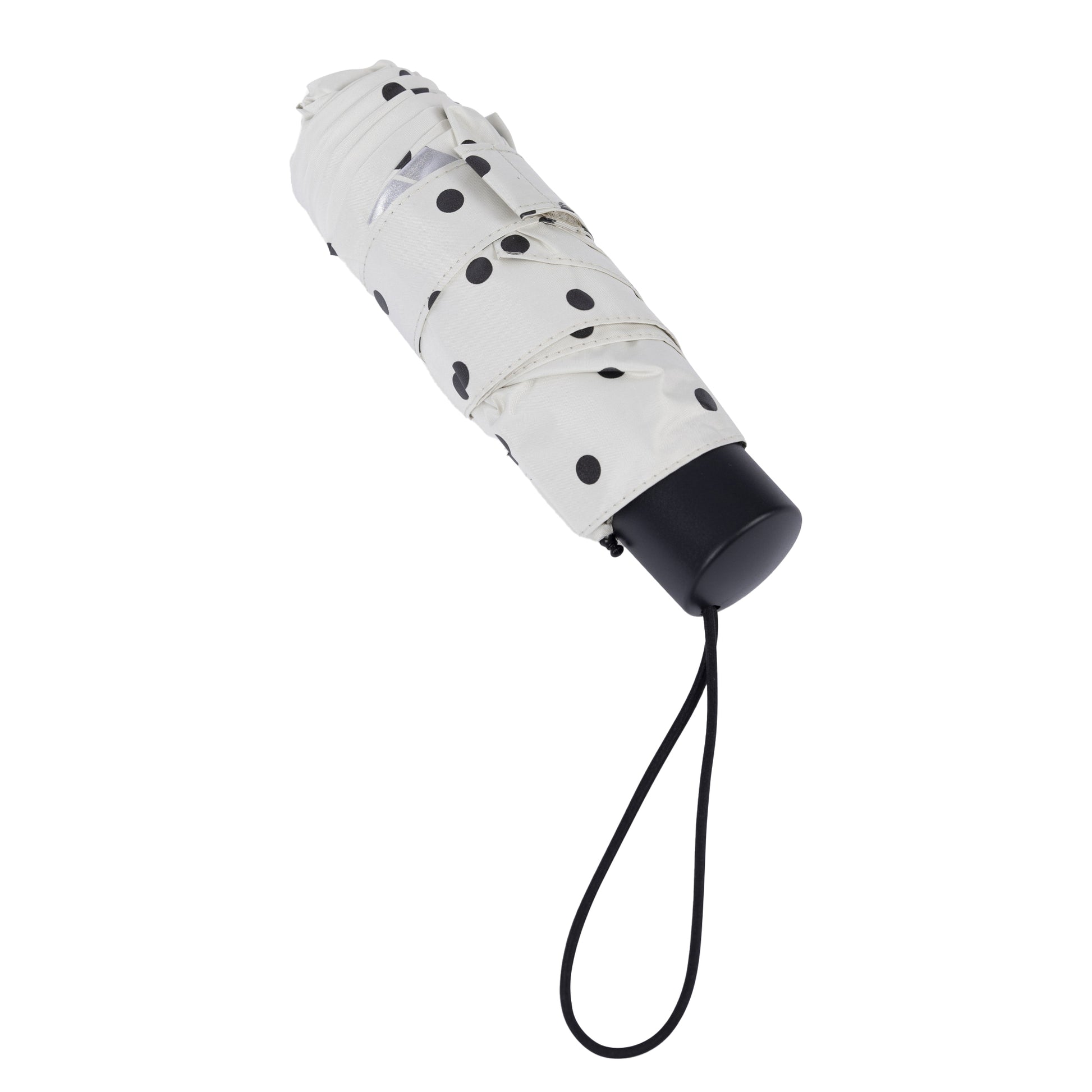 White - Lifestyle - Trespass Dreep Polka Dot Folding Umbrella