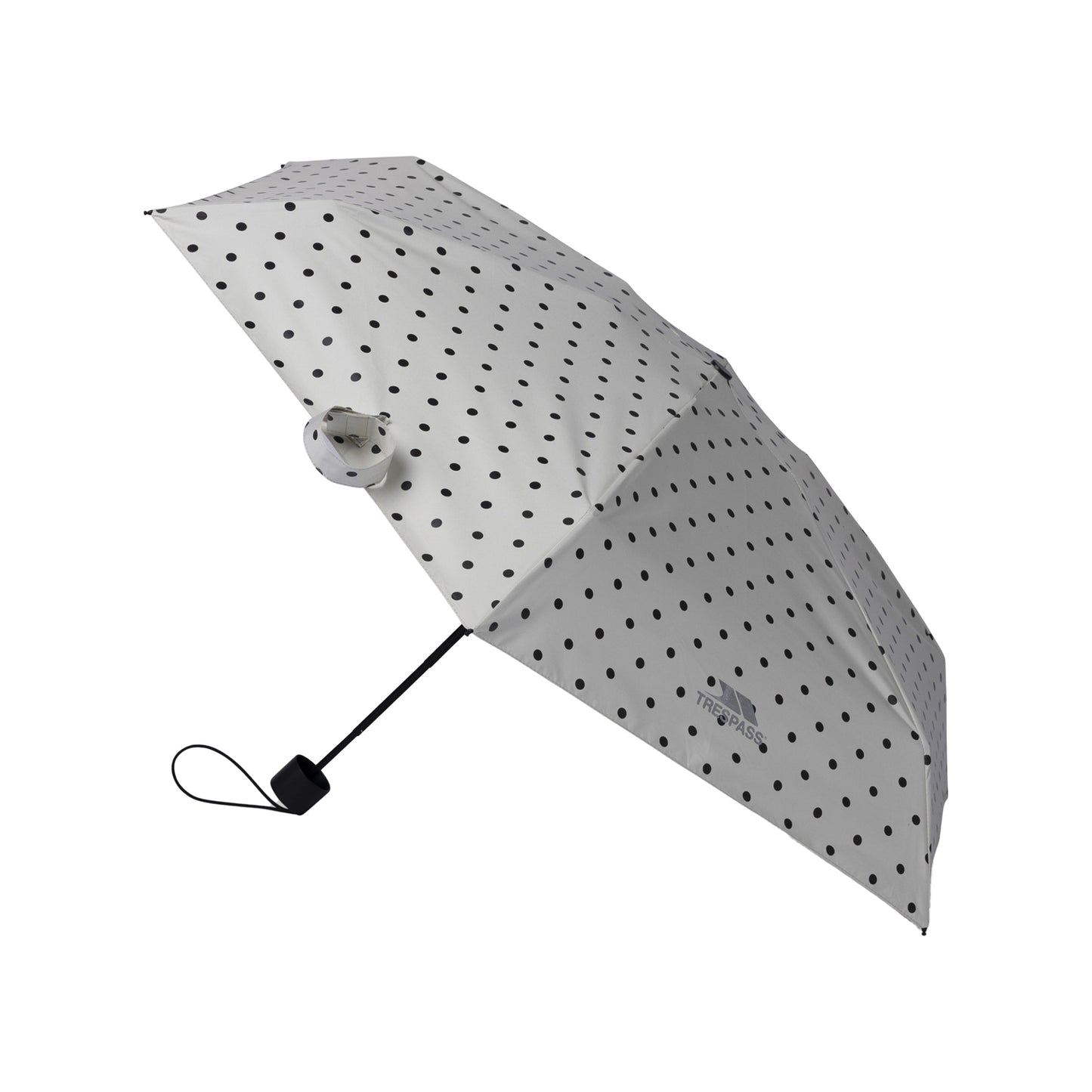 White - Front - Trespass Dreep Polka Dot Folding Umbrella