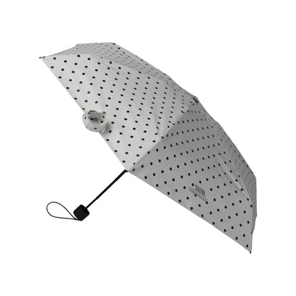 White - Front - Trespass Dreep Polka Dot Folding Umbrella