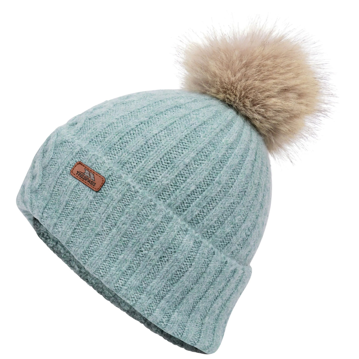 Dusty Teal - Back - Trespass Womens-Ladies Cedar Knitted Beanie