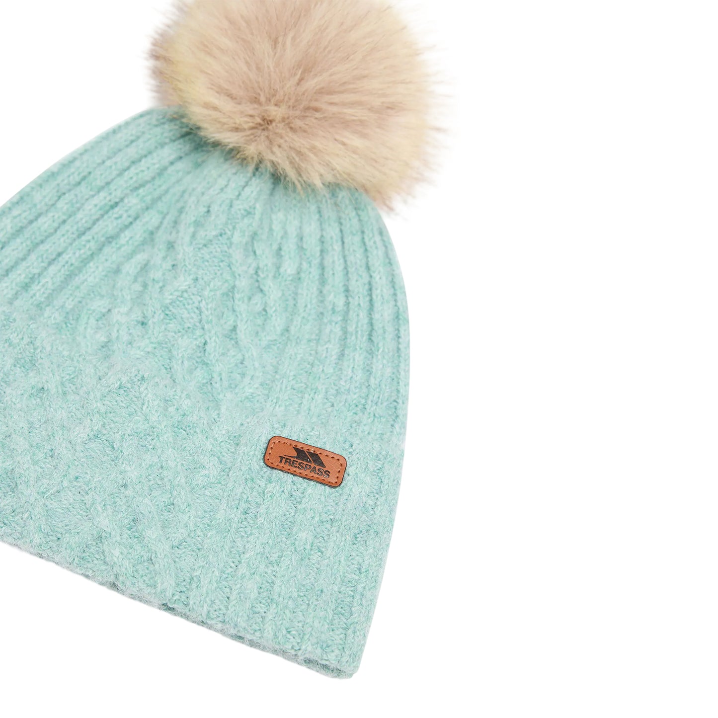 Dusty Teal - Side - Trespass Womens-Ladies Cedar Knitted Beanie