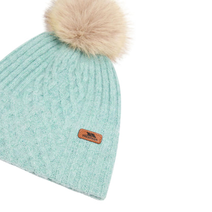 Dusty Teal - Side - Trespass Womens-Ladies Cedar Knitted Beanie