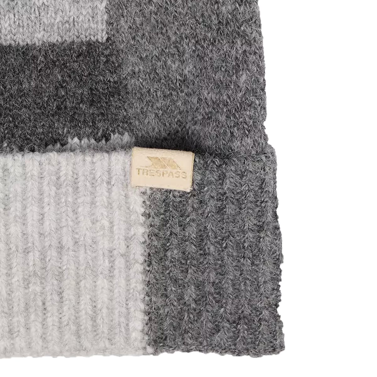 Grey Marl - Side - Trespass Womens-Ladies Rae Colour Block Knitted Beanie