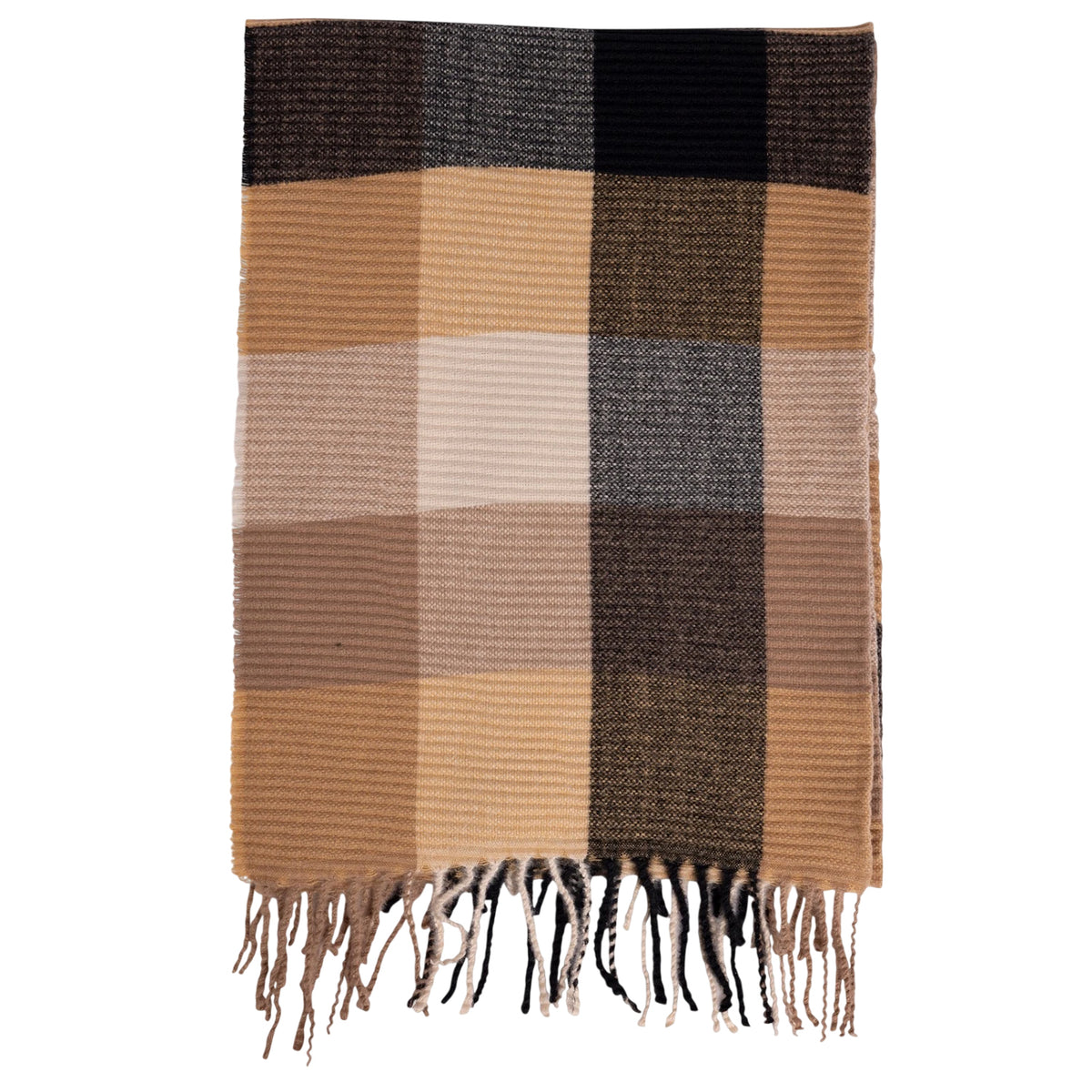 Beige - Back - Trespass Womens-Ladies Claris Checked Scarf