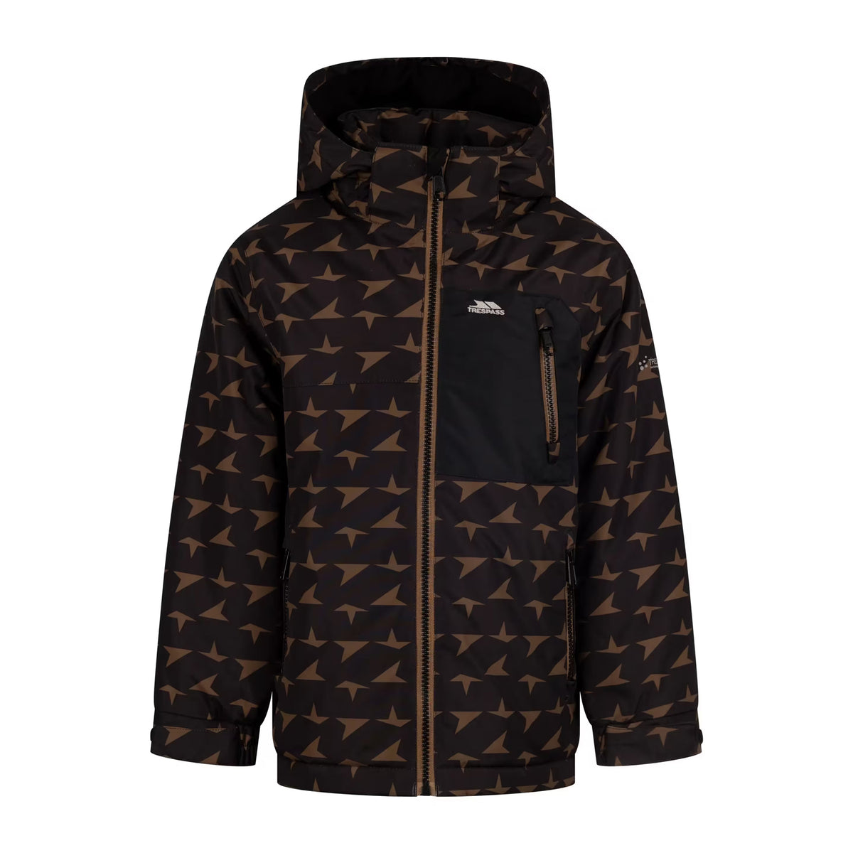 Black - Front - Trespass Boys Belbay All-Over Print Jacket