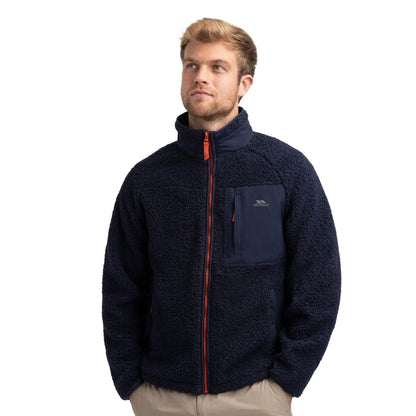 Navy - Side - Trespass Mens Brookes AT400 Fleece Top