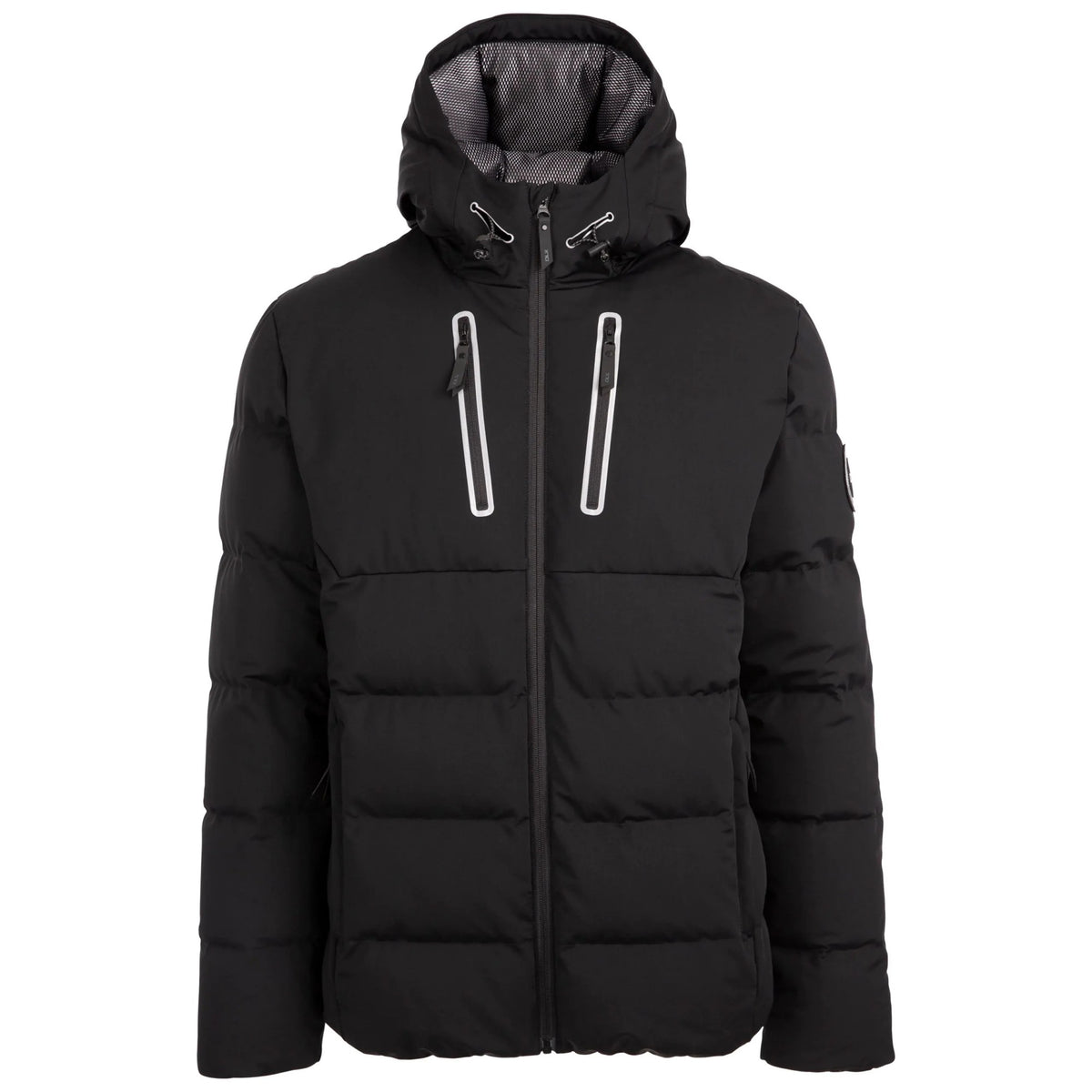 Black - Front - Trespass Mens Thompson DLX Down Jacket