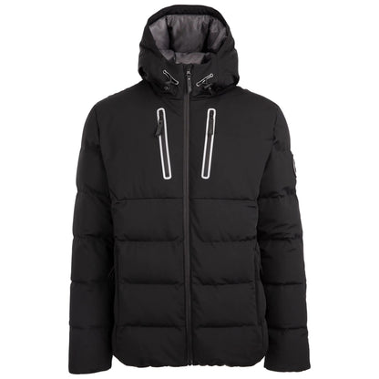 Black - Front - Trespass Mens Thompson DLX Down Jacket