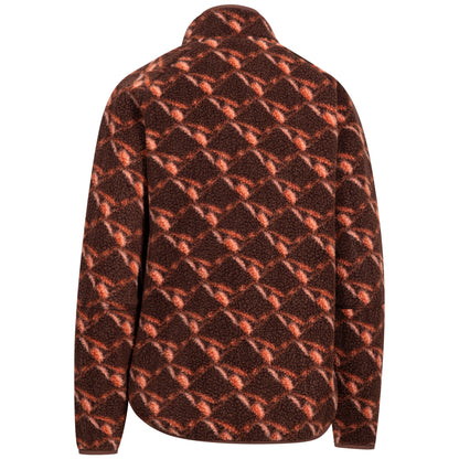 Mocha - Back - Trespass Womens-Ladies Jessie Printed Fleece Jacket