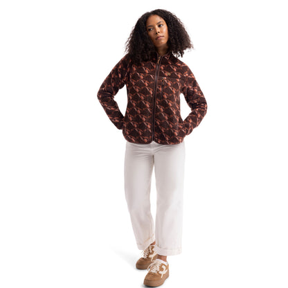 Mocha - Pack Shot - Trespass Womens-Ladies Jessie Printed Fleece Jacket