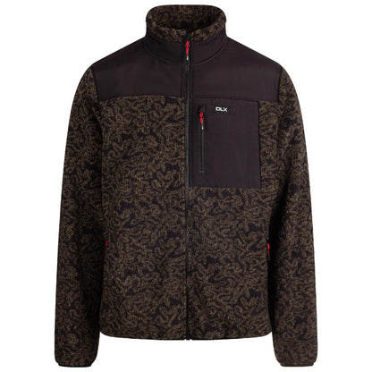Black-Green - Front - Trespass Mens Gordon Camo DLX Fleece Jacket
