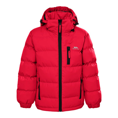 Red - Front - Trespass Boys Tuff Padded Jacket