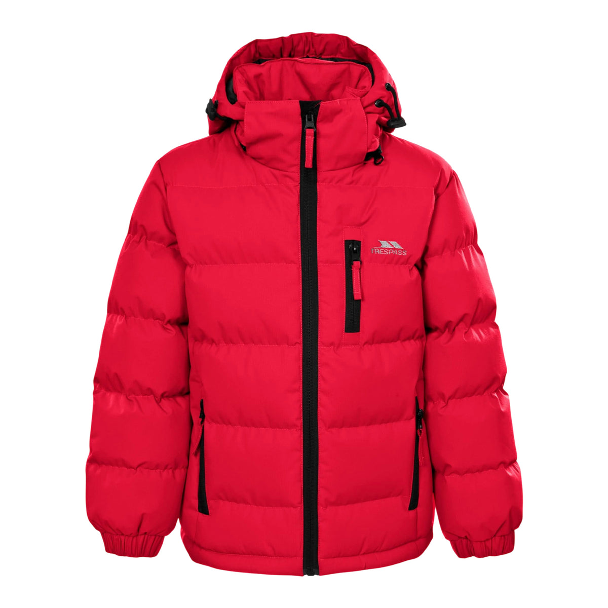 Red - Front - Trespass Boys Tuff Padded Jacket