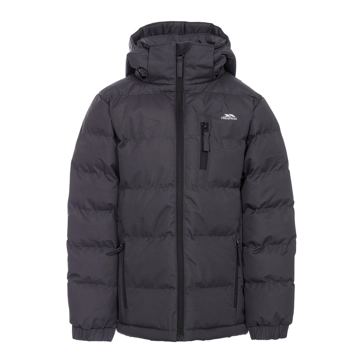 Dark Grey - Front - Trespass Boys Tuff Padded Jacket