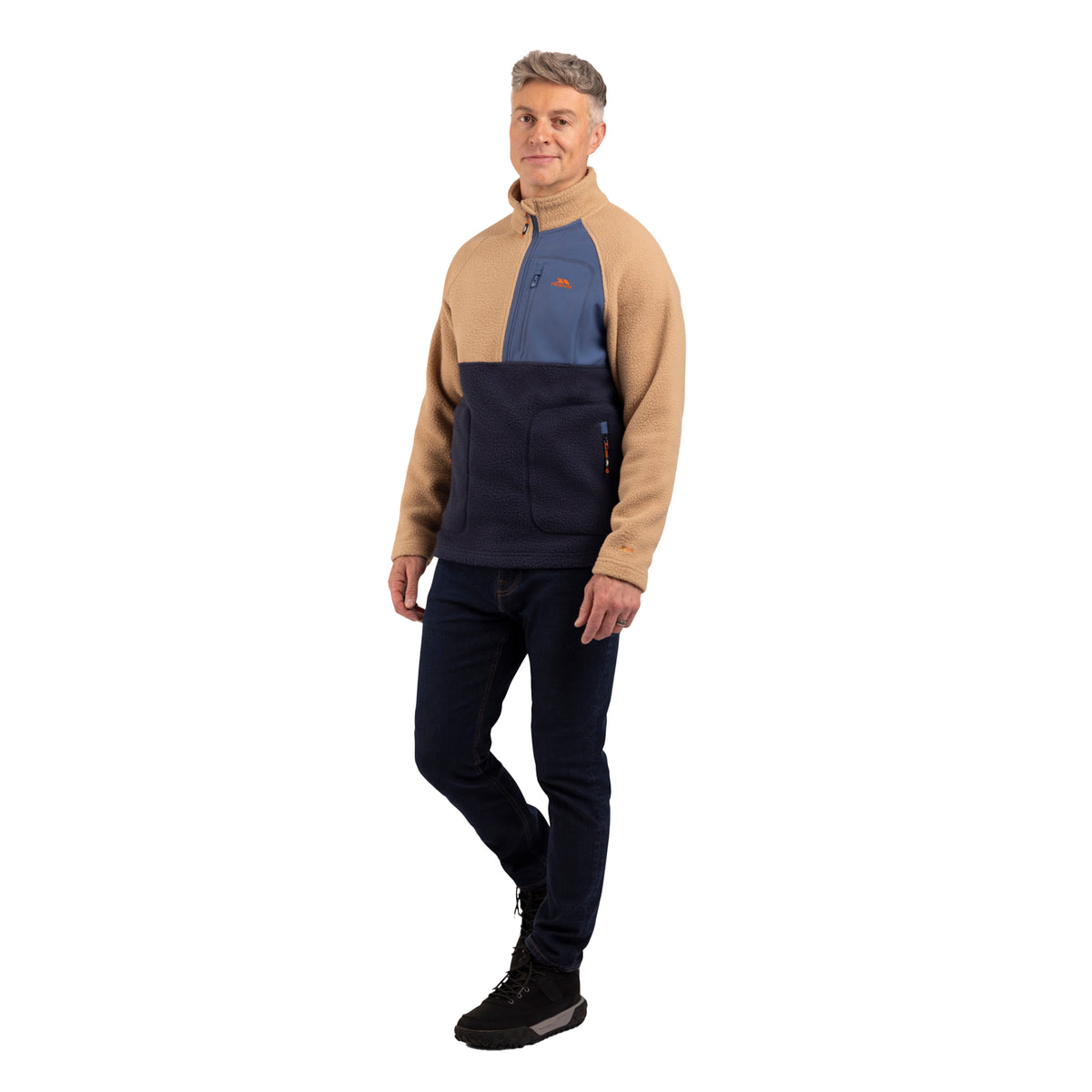 Beige - Pack Shot - Trespass Mens North AT200 Fleece Top