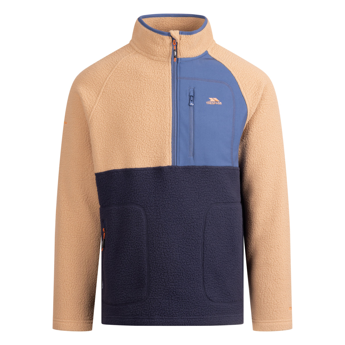 Beige - Front - Trespass Mens North AT200 Fleece Top