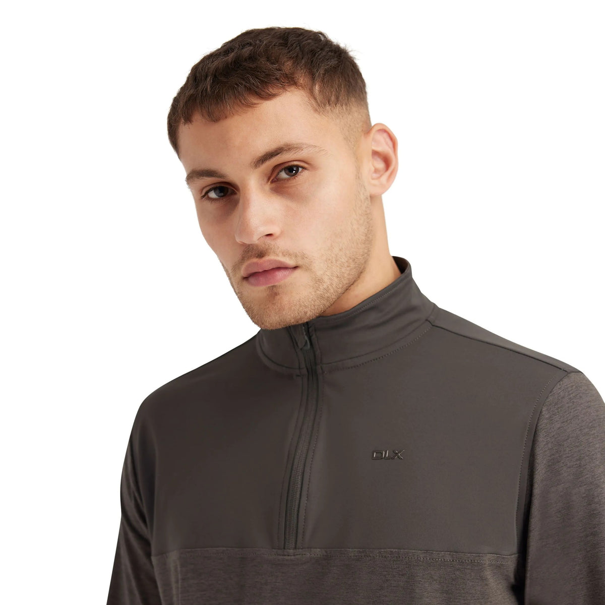 Charcoal Marl - Side - Trespass Mens Lawrie DLX Quarter Zip Track Top