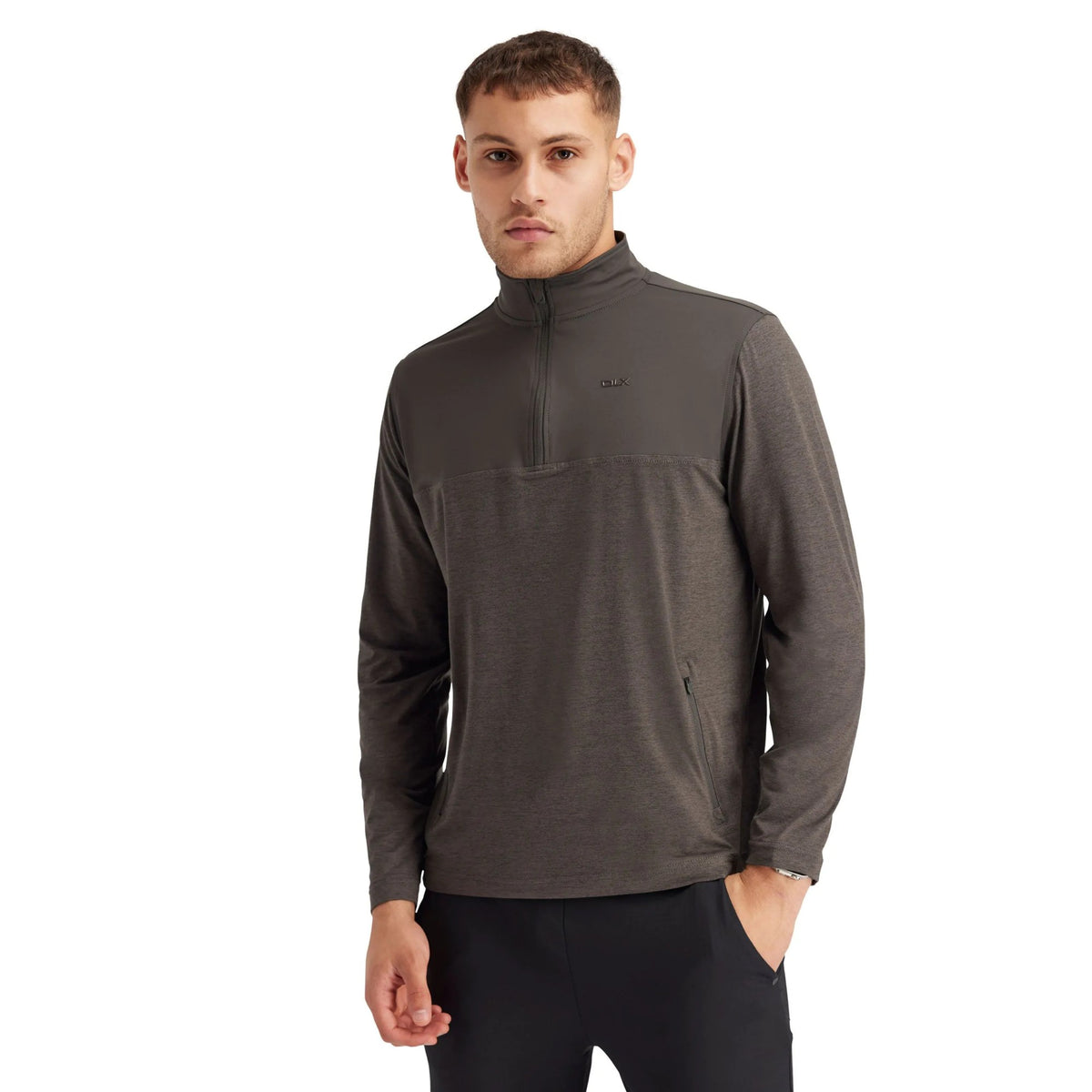 Charcoal Marl - Lifestyle - Trespass Mens Lawrie DLX Quarter Zip Track Top