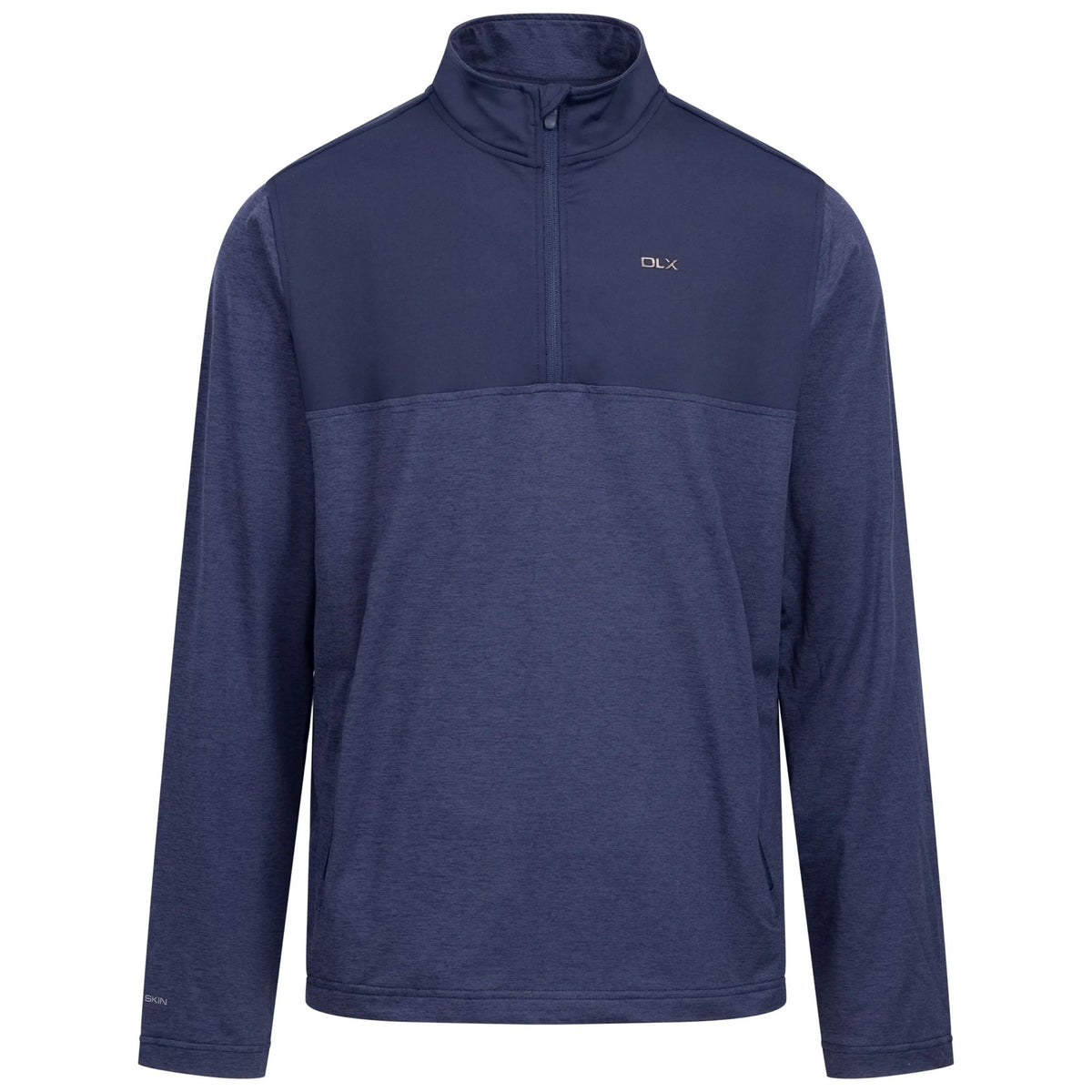 Navy Marl - Front - Trespass Mens Lawrie DLX Quarter Zip Track Top