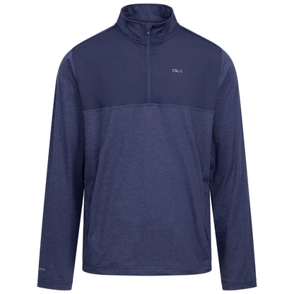 Navy Marl - Front - Trespass Mens Lawrie DLX Quarter Zip Track Top