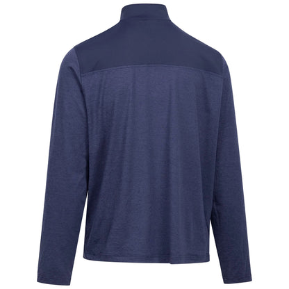 Navy Marl - Back - Trespass Mens Lawrie DLX Quarter Zip Track Top