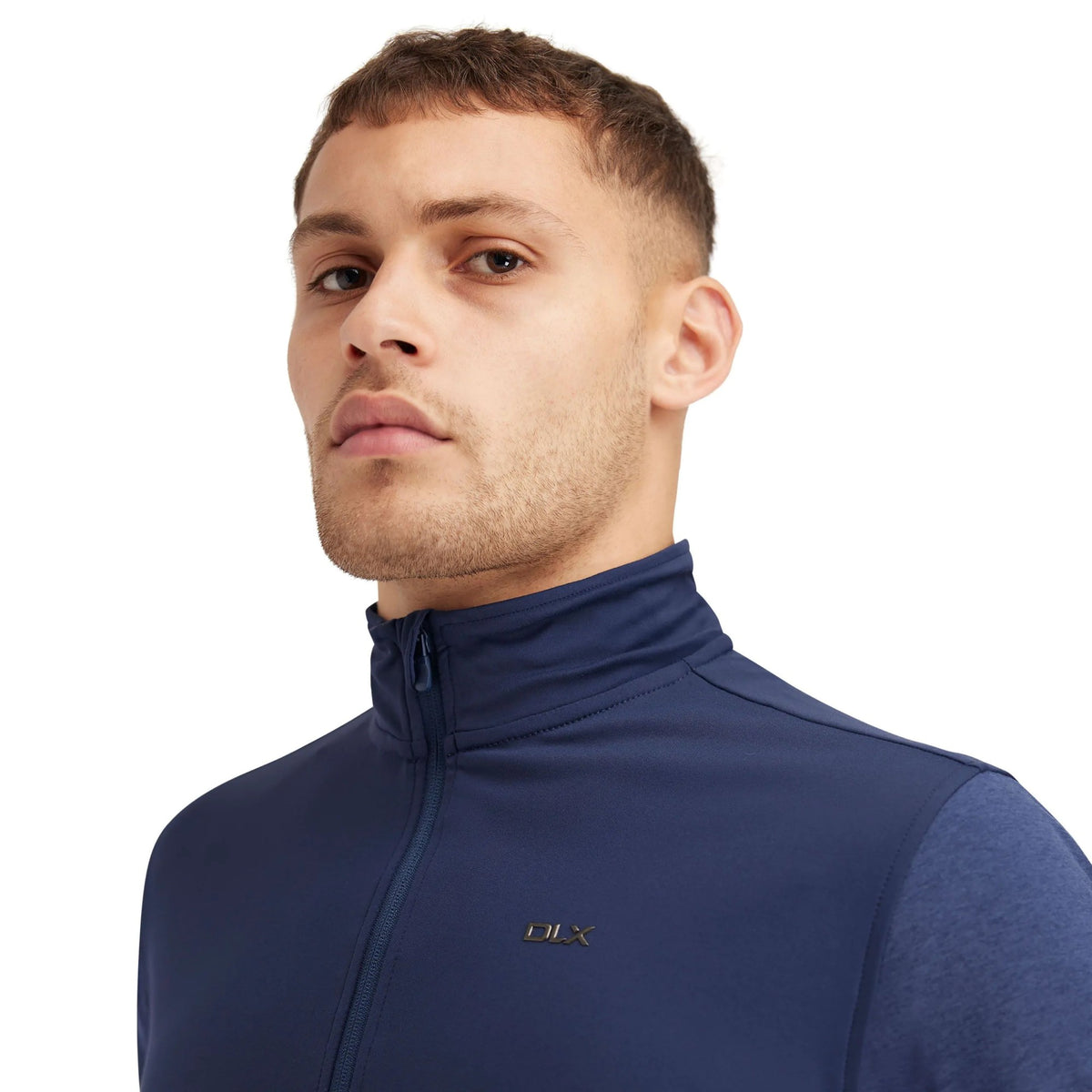 Navy Marl - Side - Trespass Mens Lawrie DLX Quarter Zip Track Top