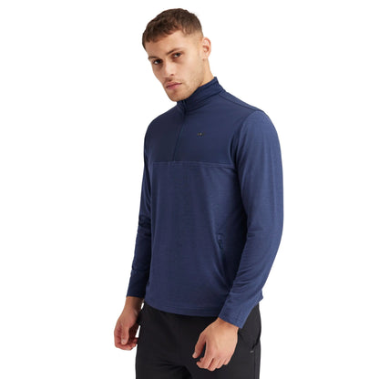 Navy Marl - Lifestyle - Trespass Mens Lawrie DLX Quarter Zip Track Top