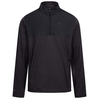 Charcoal Marl - Front - Trespass Mens Lawrie DLX Quarter Zip Track Top