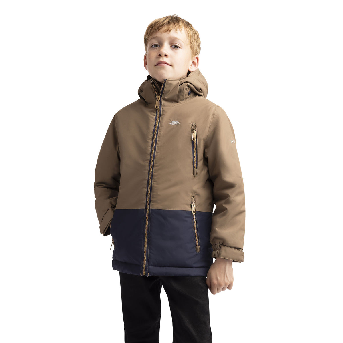 Brownie - Front - Trespass Boys Franzz Padded Waterproof Jacket